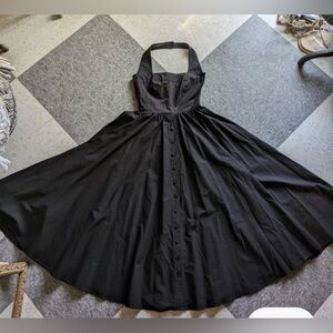 Bonnie Strauss Vintage Black Halter Maxi Dress| Size 4
